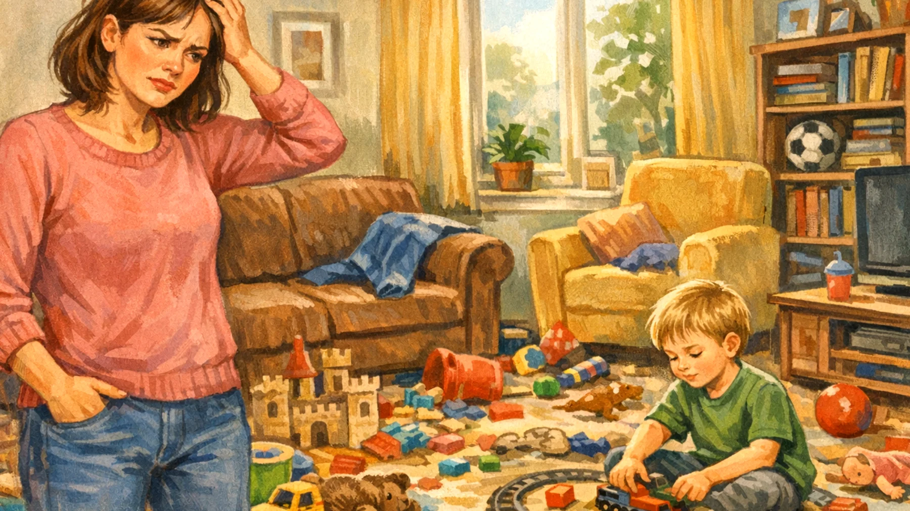 I genitori faticano a coinvolgere i bambini nelle attività quotidiane come riordinare i giocattoli, apparecchiare la tavola o prepararsi per la scuola, creando tensioni familiari e senso di frustrazione da entrambe le parti"