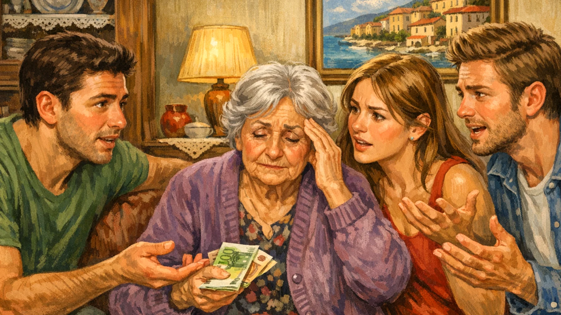 Nonna che non riesce a stabilire limiti con i nipoti giovani adulti, cedendo sempre alle loro richieste di denaro, favori o supporto logistico, anche quando interferisce con la propria vita e benessere"