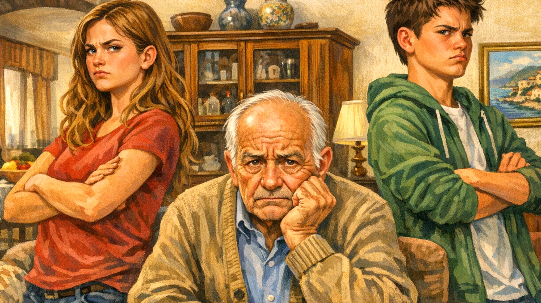 Il nonno fatica a gestire l'atteggiamento ribelle e oppositivo dei nipoti adolescenti che non rispettano le sue indicazioni, contestano ogni richiesta e reagiscono con impulsività quando vengono coinvolti in attività familiari o quando vengono posti dei limiti."